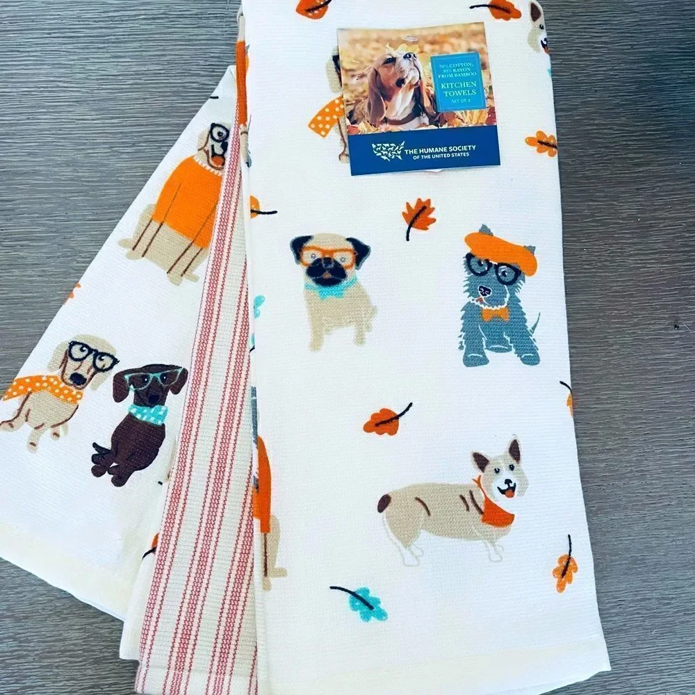 ASPCA Fall Dogs 3-pk Kitchen Dish Towels Set